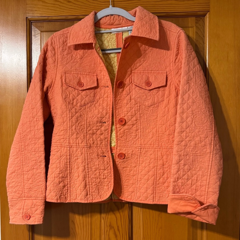 Beautiful Mifresia Coral Quilted Jacket Size Small